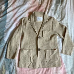 Zara beige knit blazer sz 6